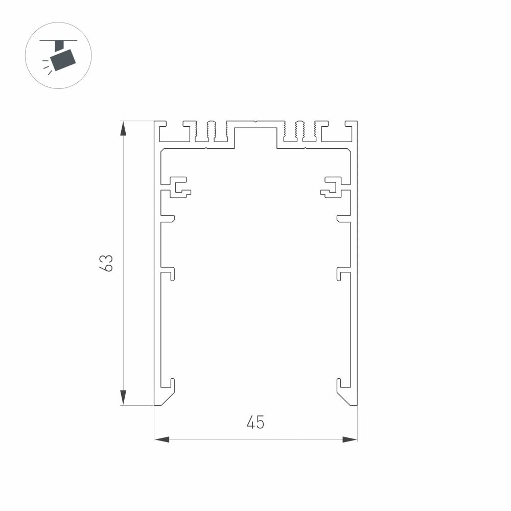 Трек MAG-TRACK-4563-1000 (BK, 5LN) (Arlight, IP20 Металл, 5 лет) 046832