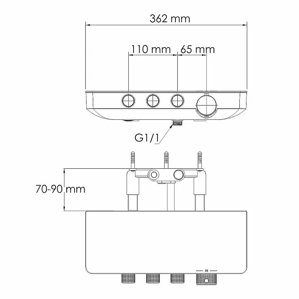 Смеситель для ванны и душа WasserKraft Mindel 8599 Thermo