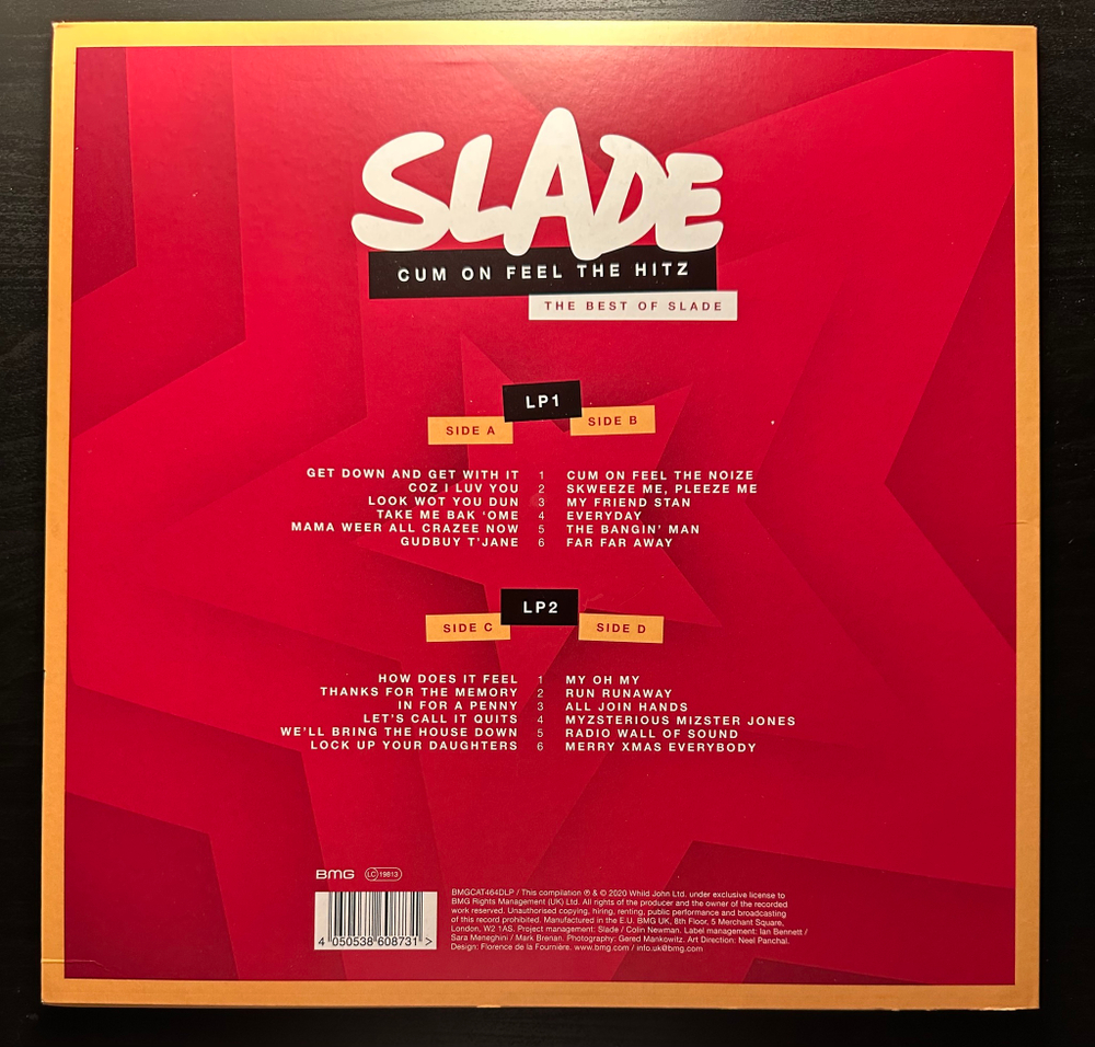 Slade - Cum On Feel The Hitz - The Best Of Slade 2LP (Европа 2020г.)