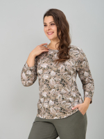 Лонгслив ЛНв-306/бежевый-листья