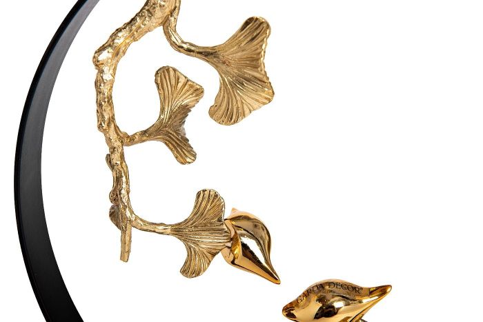 Статуэтка &quot;Листья с двумя золотыми птичками&quot; Garda Decor 55RD3986