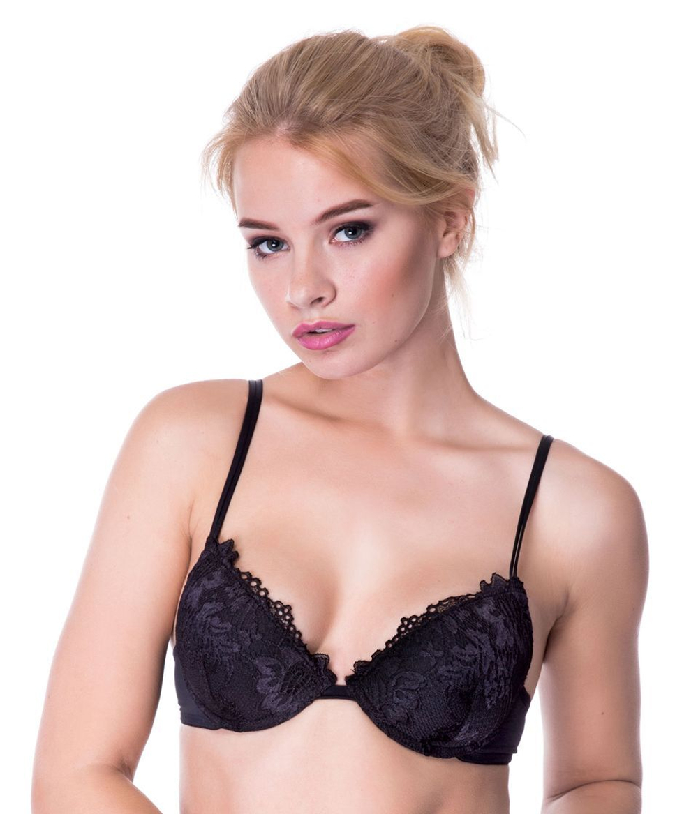 Бюстгальтер пуш-ап с гелевой чашкой и кружевом (Размер: 2B) (Цвет: зеленый)