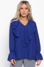 Блуза шифоновая Вэнси (синяя) Б15023-8М LT Collection