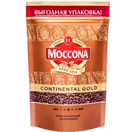 Кофе растворимый Moccona Continental Gold, 140 г пакет (Моккона)