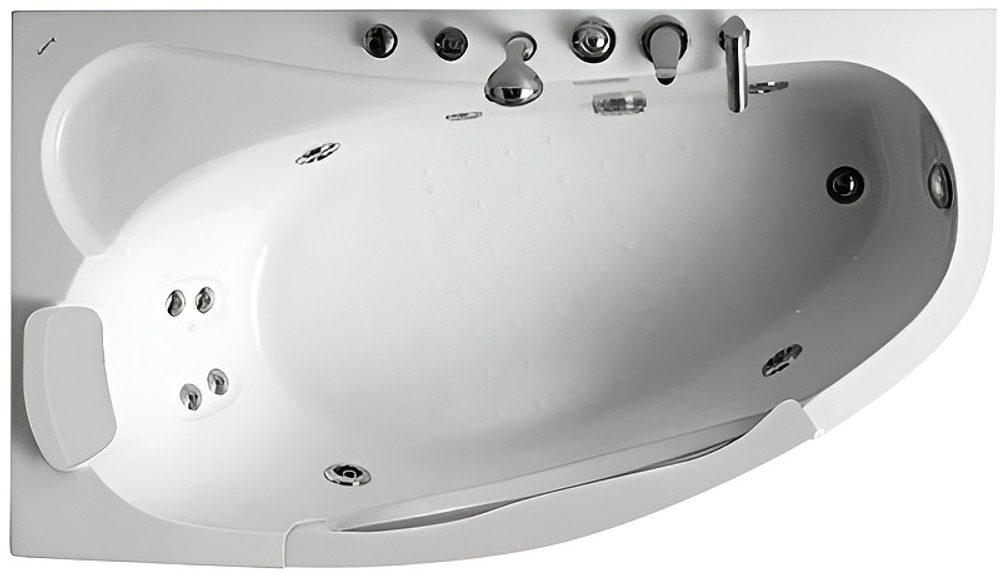 Акриловая ванна Gemy 161х96 G9046 B L с гидромассажем