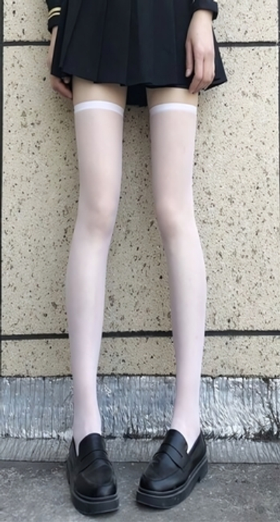 Классические белые капроновые чулки ROSYLAND One Size (40-44) (Цвет: белый)