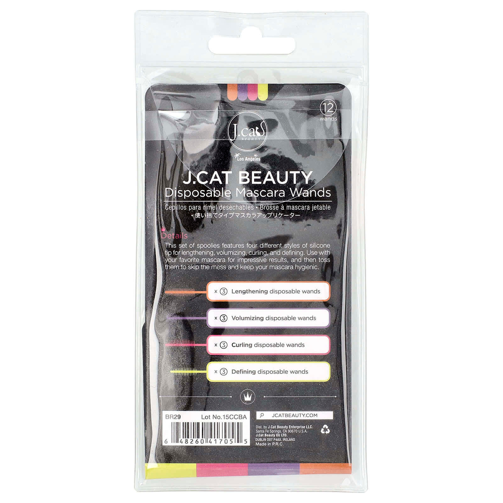 J.Cat Beauty, одноразовые палочки для туши, BR29, 12 шт.