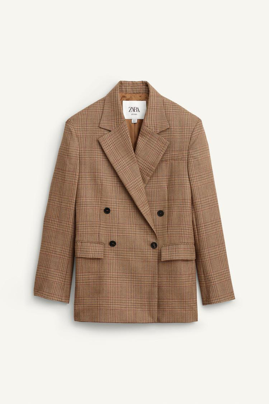 ZARA БЛЕЙЗЕР ИЗ 100% ШЕРСТИ, КОРИЧНЕВЫЙ