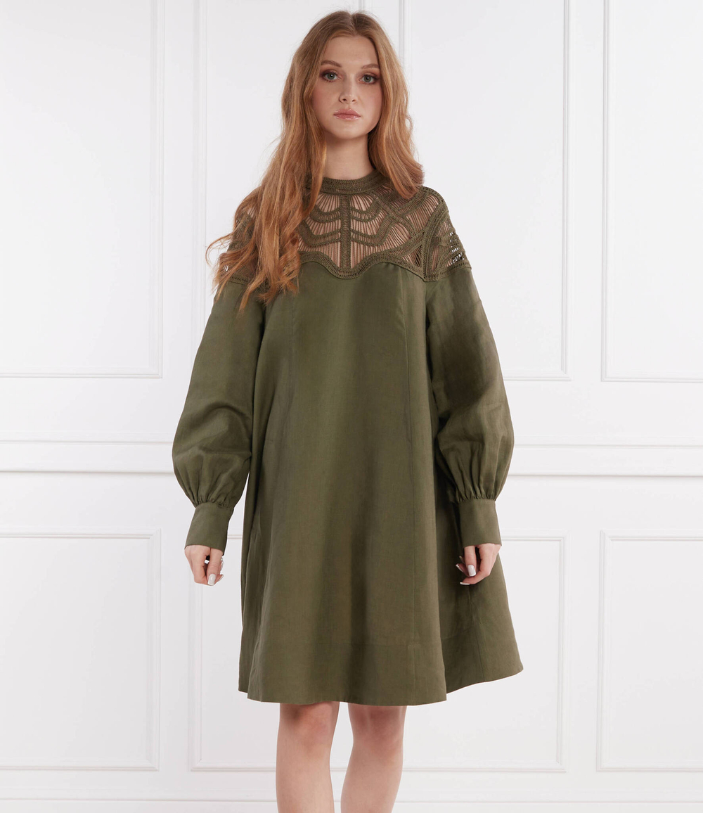 Льняное платье RIANI - оливковый(446520-4270)