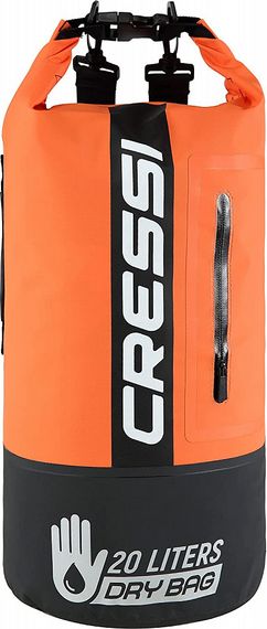 Герморюкзак Cressi Premium Back Pack с карманом на молнии 20 литров черно-оранжевый