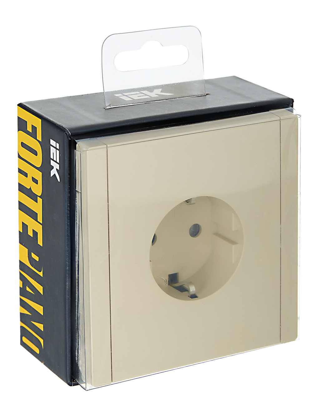 FORTE&PIANO Розетка 1-местная с заземлением без защитных шторок винтовое крепление 16А FP416 ваниль IEK