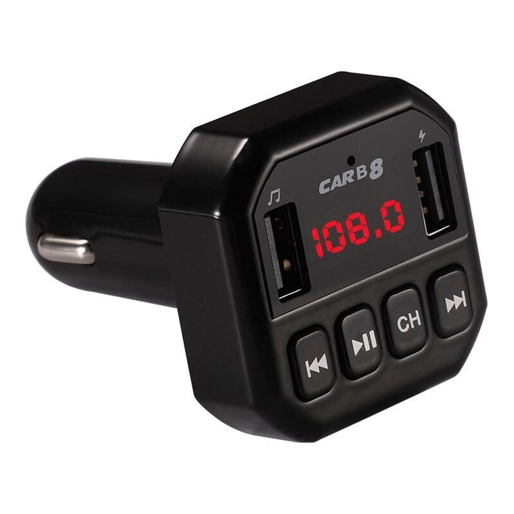 Автомобильный FM-трансмиттер CARB8 Bluetooth (черный)