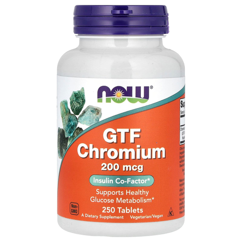 NOW Foods, GTF Chromium, 200 мкг, 250 таблеток