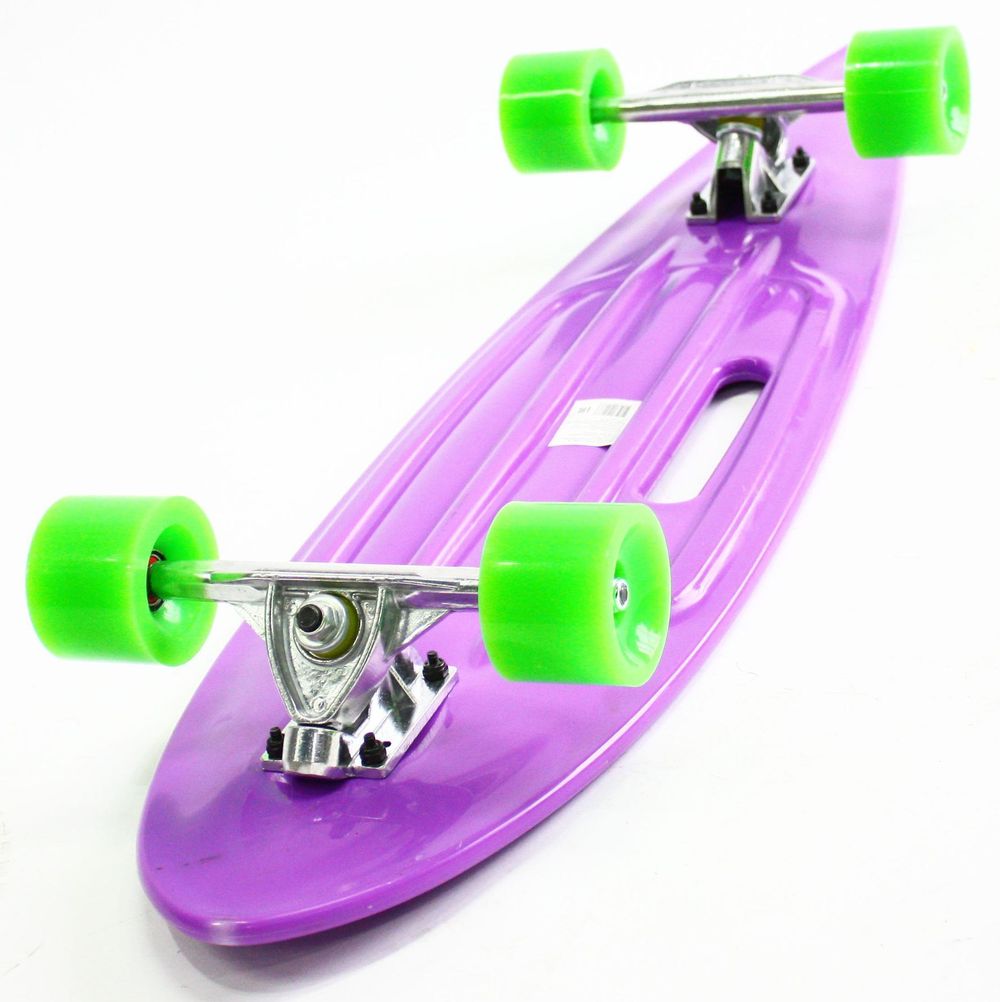 Пенни борд Hubster Cruiser 36 фиолетовый с зелеными колесами