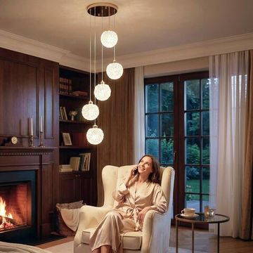 Подвесной хрустальный светильник 5*E27 CL323052 золото CLOUDY Citilux