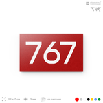 Номер на дверь 767, табличка на дверь для офиса, квартиры, кабинета, аудитории, склада, красная 120х70 мм, Айдентика Технолоджи