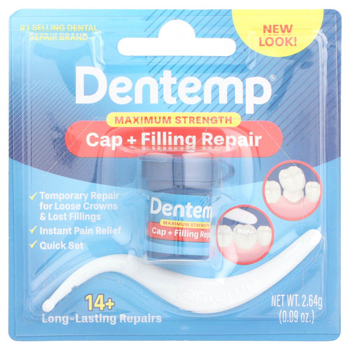 Dentemp, Cap + Filling Repair, максимальная эффективность, 2,64 г (0,09 унции)