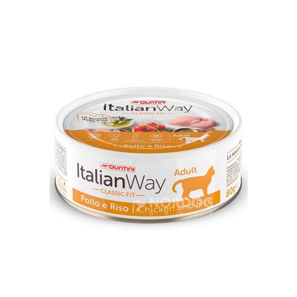 ITALIAN WAY Консервы для кошек с курицей и рисом 80г
