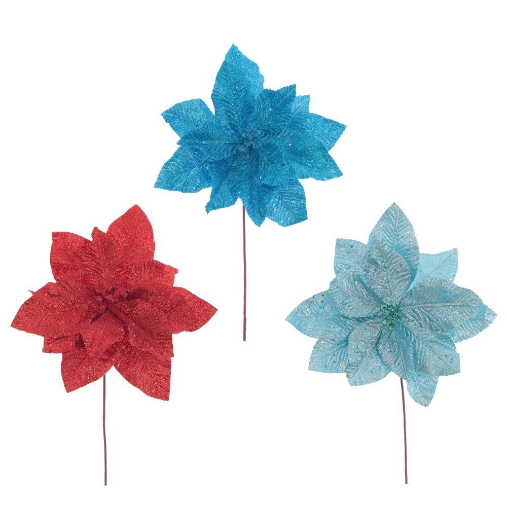 GAEM Цветок искусственный "Пуансеттия", L30 W30 H39 см, 3в.