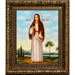 Анна (Агния) Римская, дева, мученица. Икона на холсте.