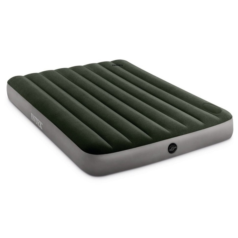 Полуторный надувной матрас Intex 64762 Downy Airbed With Fiber-Tech + насос (137х191х25см)