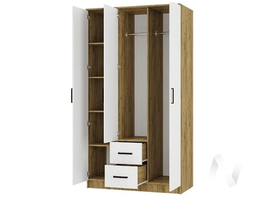 Шкаф 3-х створчатый ШК-06 МС Евро (крафт/белый)