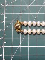 Колье ручной работы из культивированного речного жемчуга и агата кракле "Праздник"