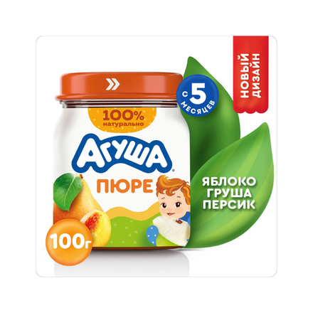 Пюре Агуша яблоко-груша-персик 100 гр