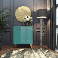 Комод Арт Колор Стайл Голд с 2 полками Пастельно-синий