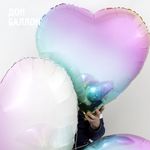 Шар (32"/81 см) Сердце, Розовый, Градиент 1 шт.