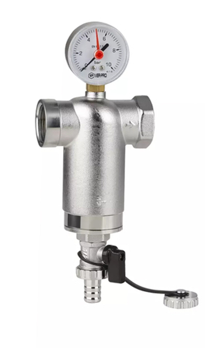 Фильтр механической очистки с манометром  1"вн.  VER-PRO  (12/1шт)