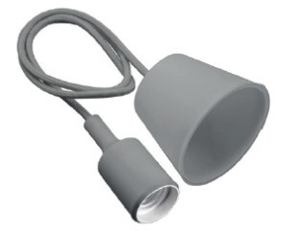 Светильник подвесной MINIO (для ламп Е27, max 60W, IP20, AC220-240V, кабель 1м, серый) GTV OS-MINIOE27-80
