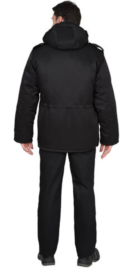 Куртка "Безопасность" зимняя,удлиненная, чёрная (ЧЗ) тк. Гретта