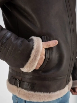 Дубленка мужская натуральная авиатор зимняя Турция