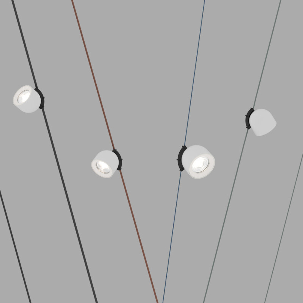 DK5640-WH+BK Поворотный светильник для трека-ремня Belty Smart, серия Spot, со светодиодом, D100*H107мм, 48V DC, 12W, RA90, 38°, 2700-6000K, IP20, белый с черным, алюминий