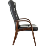 Кресло для посетителей Бюрократ T-9928WALNUT-CF, кожа, Зеленый