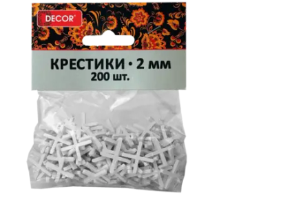 Крестики ПВХ для кафеля и плитки 2,0мм(200шт) "BEOS" DECOR 338-0020