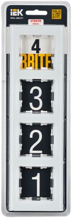 BRITE Рамка 4 -местная РУ-4-2-БрБ стекло белый IEK