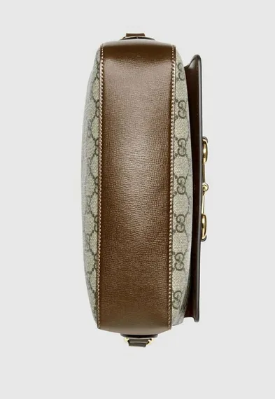 Маленькая сумка на плечо Gucci Horsebit 1955 коричневый