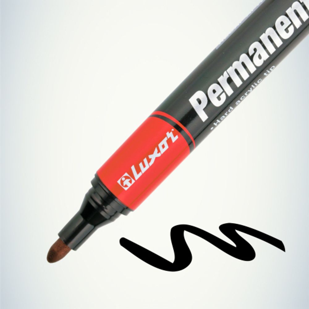 233838 Luxor Маркер перманентный PERMAMENT MARKER 250, ЧЕРНЫЙ пулевидный 1/3мм