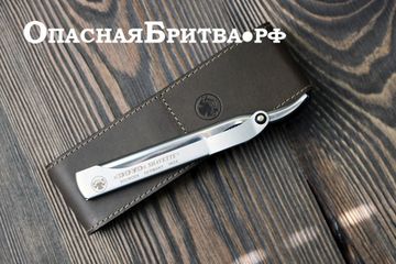 Набор бритвеный Dovo, 2 пр. Футляр: натур.кожа (вол), цвет коричневый