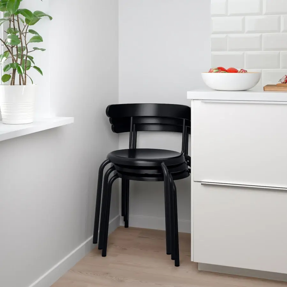 Деревянный стул - YNGVAR IKEA/ ИНГВАР ИКЕА, 71х53х51 см, черный