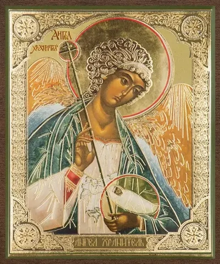 Икона "Ангел Хранитель" (поясной) 10х12 на МДФ-6