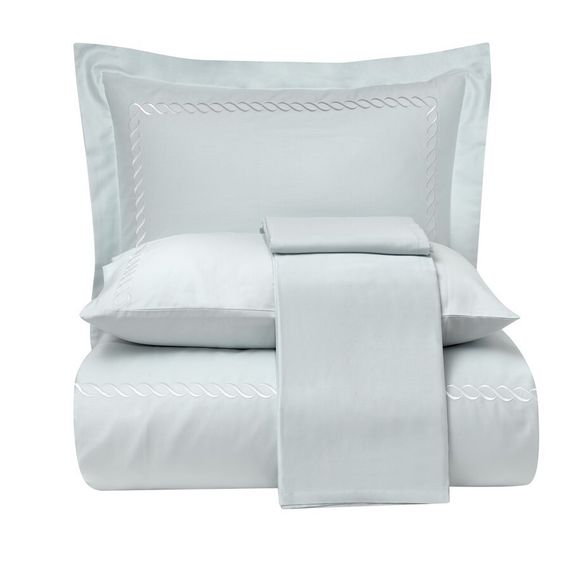 Постельное белье CATENA NAKISLI  бирюзовый deluxe TIVOLYO HOME Турция