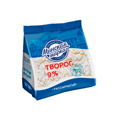 Творог "рассыпчатый" 9% 350 г, "Минская марка", Беларусь