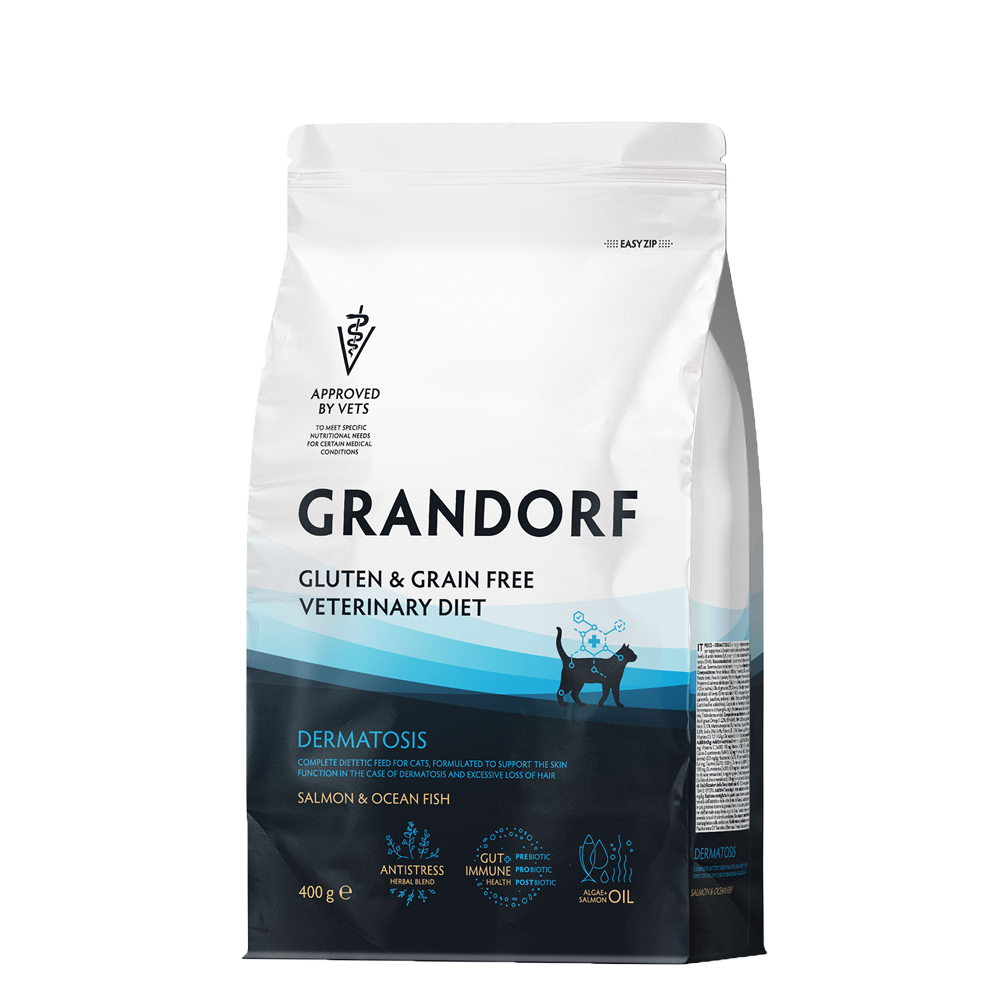GRANDORF VETDIET Dermatosis Fish - ВЕТДИЕТА для кошек для кошек с заболеваниями кожи.