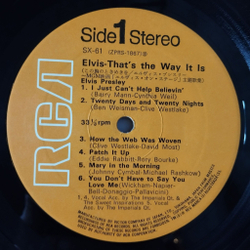 Винтажная виниловая пластинка LP Elvis Presley Элвис Пресли That The Way It Is (Japan 1971) (Obi) Twenty Days And Twenty Nights