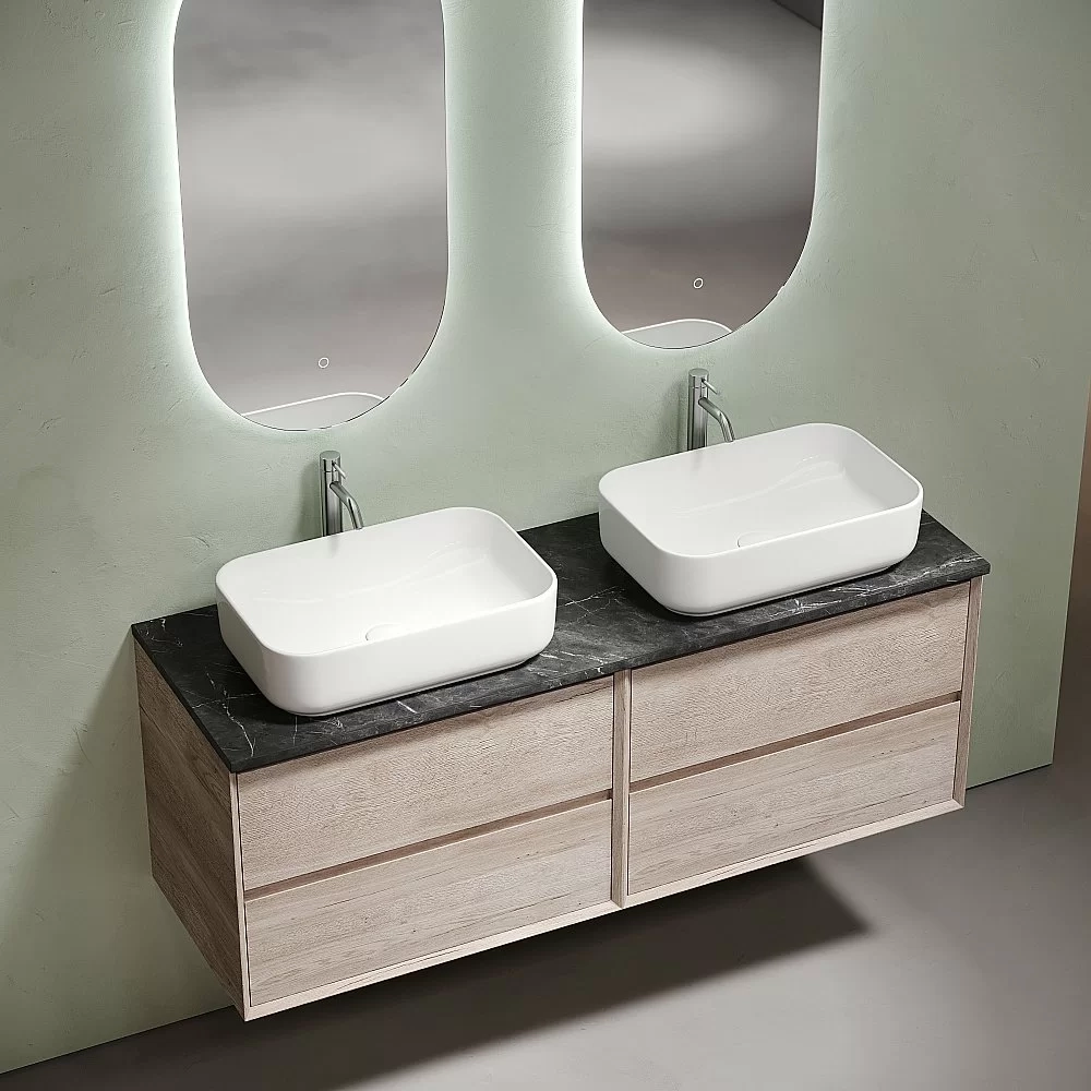 Столешница Sancos 160 TT160A1X с отверстием под смеситель, черный мрамор