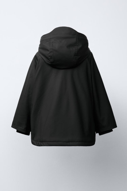 ZARA ПРОРЕЗИНЕННАЯ КУРТКА WATER REPELLENT, ЧЕРНЫЙ