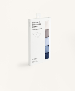 OYSHO Набор из 5 бесшовных трусов-бразильяно, темно-синий